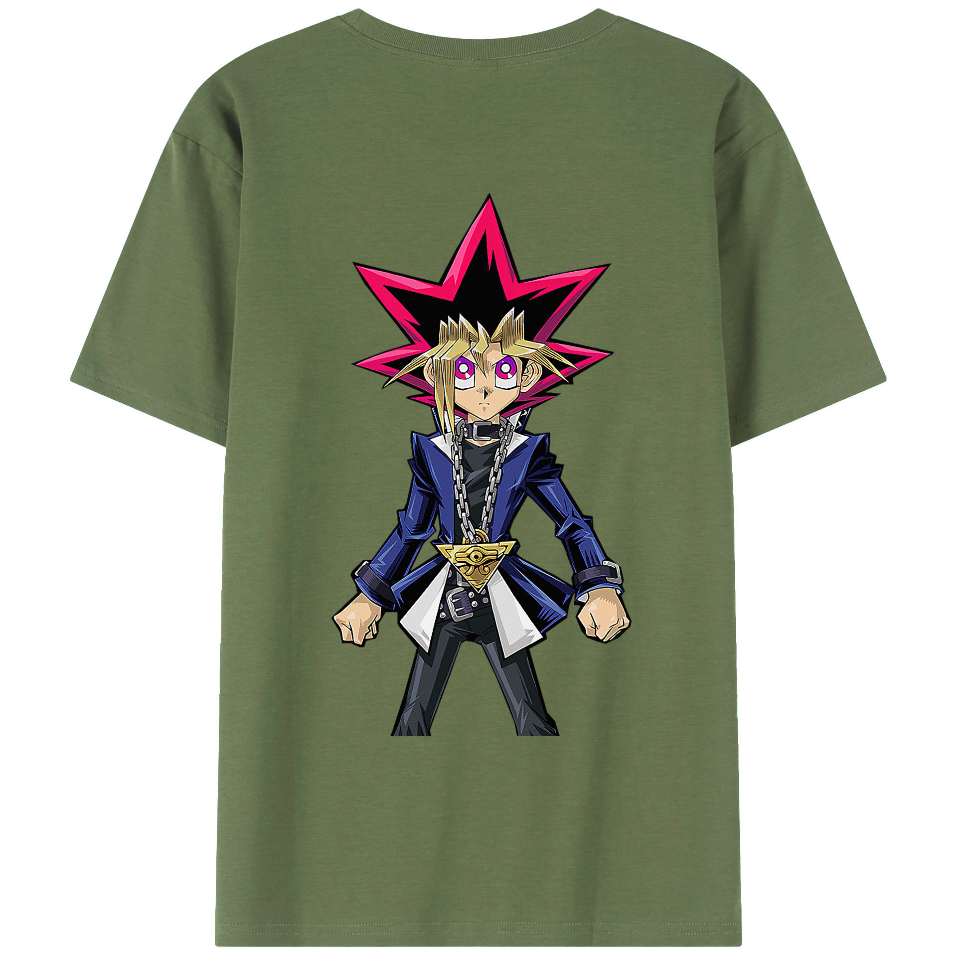 （画像用） 遊☆戯☆王 Yu-Gi-Oh! 綿100％ メンズ半袖Tシャツ（バックプリント） 通気性